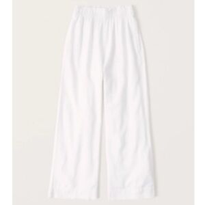 Abercrombie & Fitch Linen-Blend Cropped Wide Leg Pants | Size M